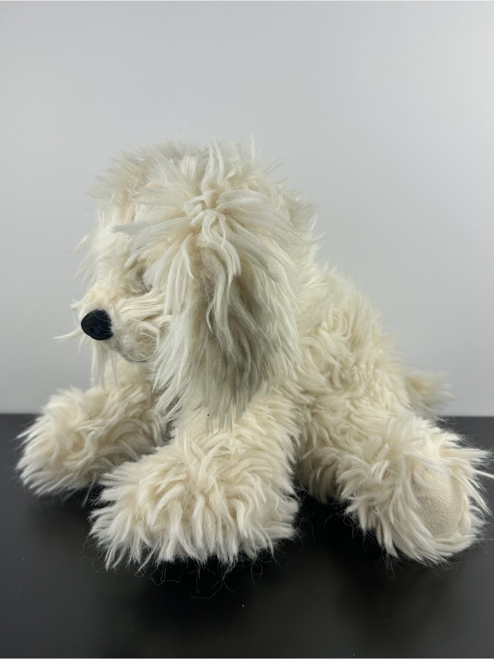 Gund Dreyfus White Puppy Dog 14” #13030 Large Size Shaggy Curly Plush